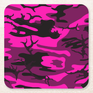 Posavasos Cuadrado De Papel Alien Pink Camo