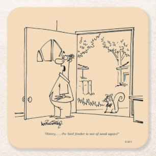 Posavasos Cuadrado De Papel Alimentador vacío 2 del pájaro