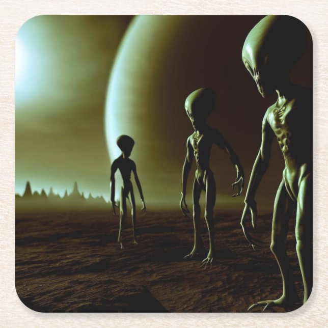 Posavasos Cuadrado De Papel Alimentos grises de SF 1 (Anverso)