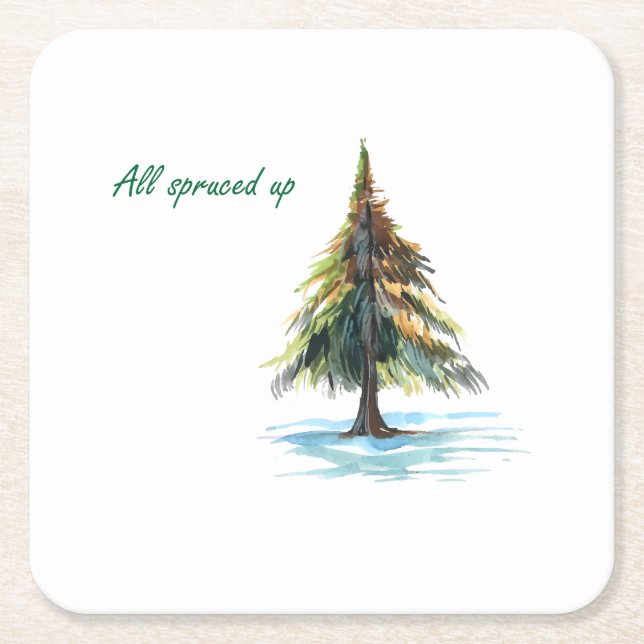 Posavasos Cuadrado De Papel All spruced up (Anverso)