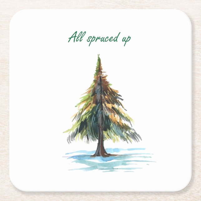 Posavasos Cuadrado De Papel All spruced up (Anverso)