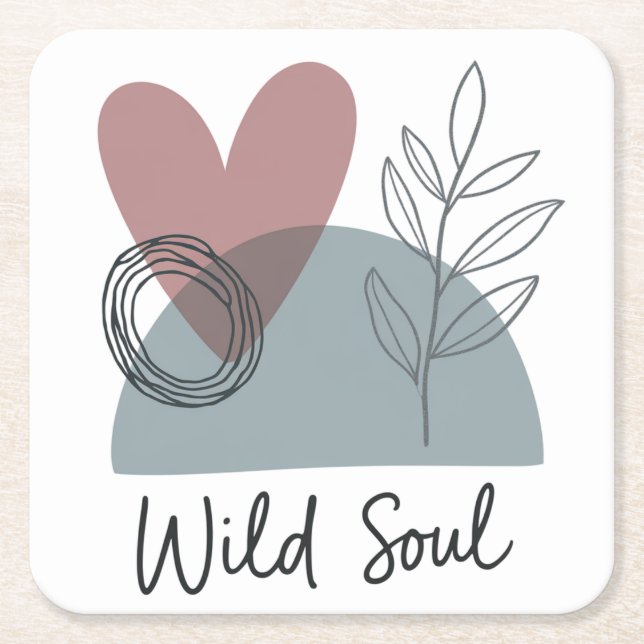 Posavasos Cuadrado De Papel Alma salvaje (Anverso)
