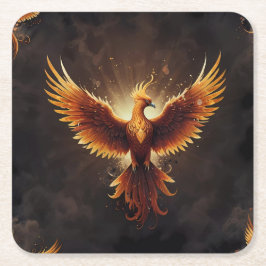 Posavasos Cuadrado De Papel Almohada Fénix Fiery