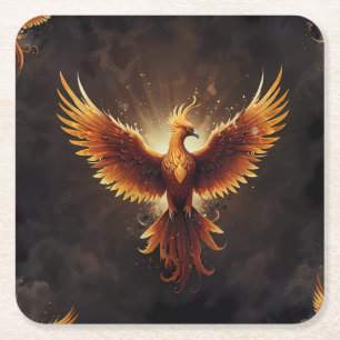 Posavasos Cuadrado De Papel Almohada Fénix Fiery
