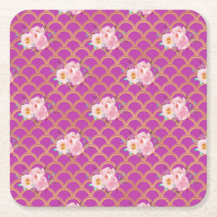 Posavasos Cuadrado De Papel Almohadas decorativas de tapiz floral regalo para