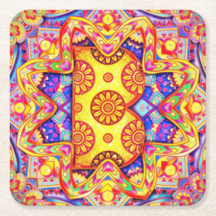 Posavasos Cuadrado De Papel Alphabet B mandala