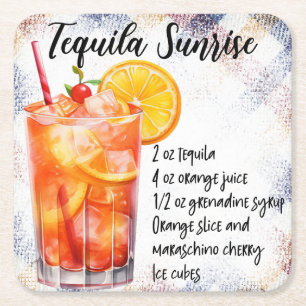 Posavasos Cuadrado De Papel Amanecer de Tequila