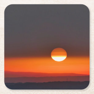 Posavasos Cuadrado De Papel Amanecer en Dordogne