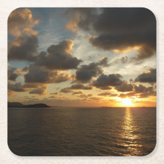 Posavasos Cuadrado De Papel Amanecer en St. Thomas I Islas Vírgenes Estadounid