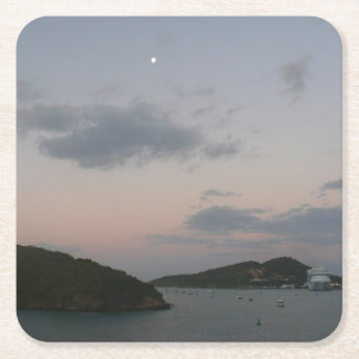 Posavasos Cuadrado De Papel Amanecer en St. Thomas III Islas Vírgenes Estadoun