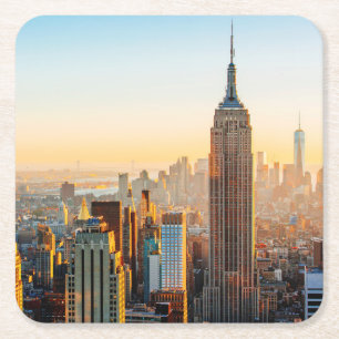 Posavasos Cuadrado De Papel Amanecer sobre Nueva York