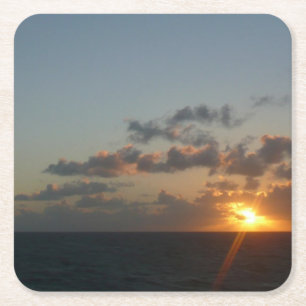 Posavasos Cuadrado De Papel Amanecer sobre San Juan I Puerto Rico
