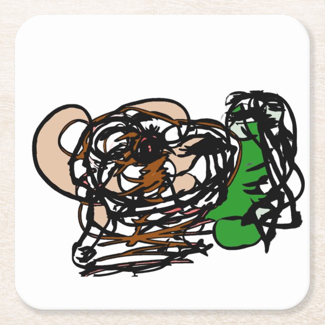 Posavasos Cuadrado De Papel Amante del oso (Anverso)