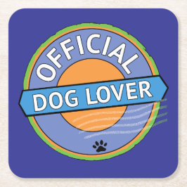 Posavasos Cuadrado De Papel Amante Oficial de Perros