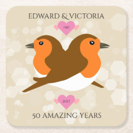 Posavasos Cuadrado De Papel Amantes de los Robos Europeos