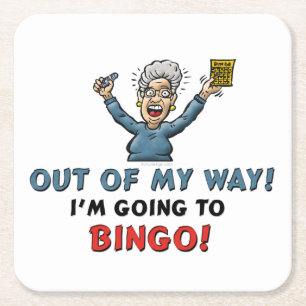 Posavasos Cuadrado De Papel Amantes del bingo