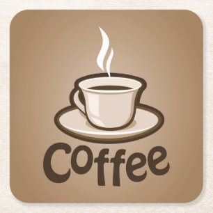 Posavasos Cuadrado De Papel Amantes del Café