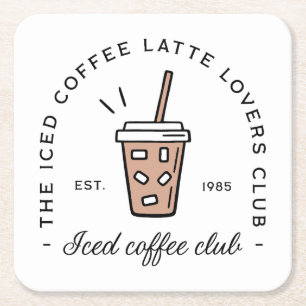 Posavasos Cuadrado De Papel Amantes del café con leche estéticos del club