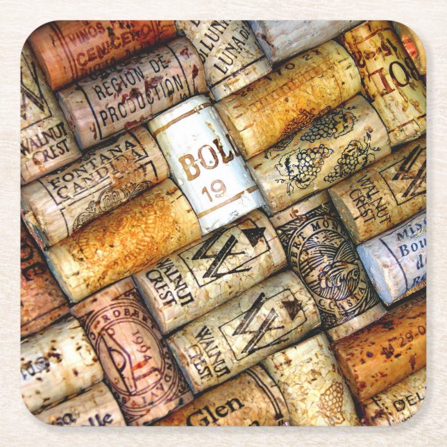 Posavasos Cuadrado De Papel Amantes del vino (Anverso)