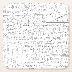 Posavasos Cuadrado De Papel Amantes matemáticos, fórmula matemática, geek mate