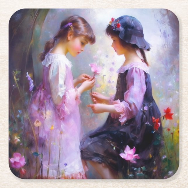 Posavasos Cuadrado De Papel Amar (Anverso)