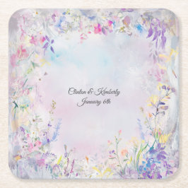 Posavasos Cuadrado De Papel Amara Personalizable Square Paper Coaster
