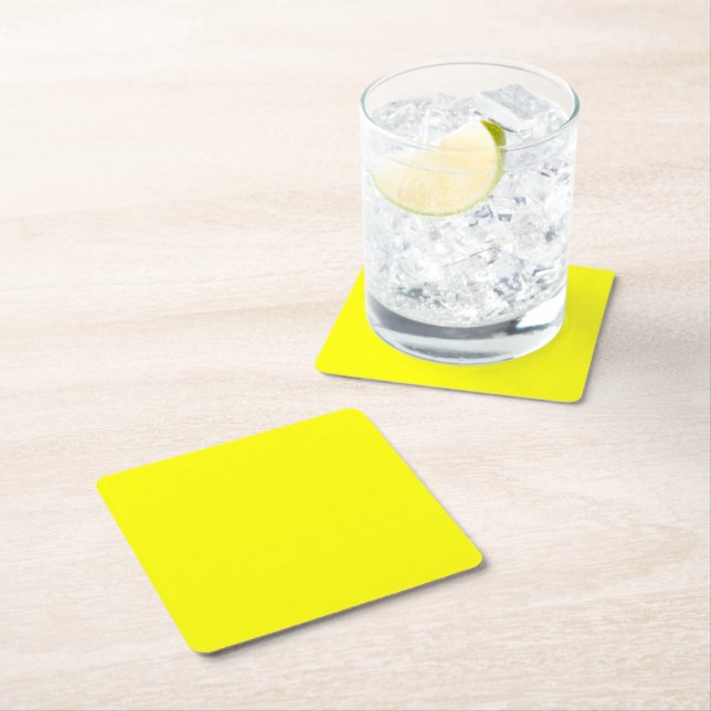 Posavasos Cuadrado De Papel Amarillo (In situ)