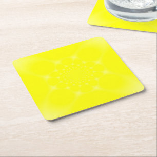Posavasos Cuadrado De Papel Amarillo Brillante