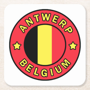 Posavasos Cuadrado De Papel Amberes Bélgica