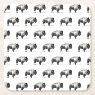 Posavasos Cuadrado De Papel American Bison