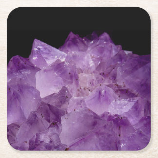 Posavasos Cuadrado De Papel Amethyst Raw Stones