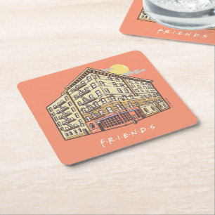 Posavasos Cuadrado De Papel AMIGOS™   Edificio de apartamentos de Mónica