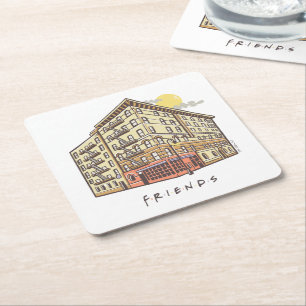 Posavasos Cuadrado De Papel AMIGOS™ Edificio de apartamentos de Mónica