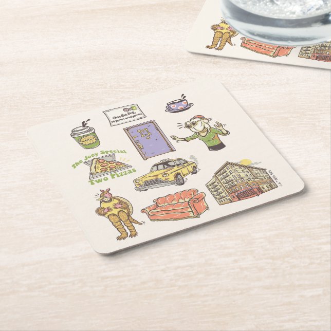 Posavasos Cuadrado De Papel AMIGOS™ | Gráfico de iconos Personalizados (En perspectiva)