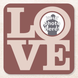 Posavasos Cuadrado De Papel AMO CON SUS personalizados FOTOGRÁFICOS