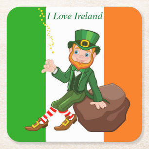Posavasos Cuadrado De Papel Amo Irlanda