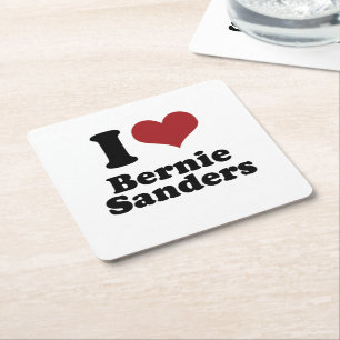 Posavasos Cuadrado De Papel Amo las chorreadoras de Bernie para el presidente
