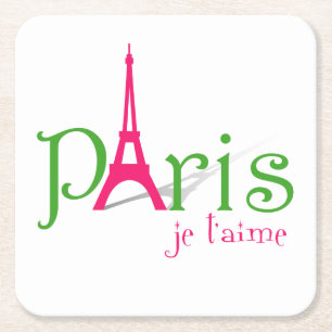 Posavasos Cuadrado De Papel Amo París