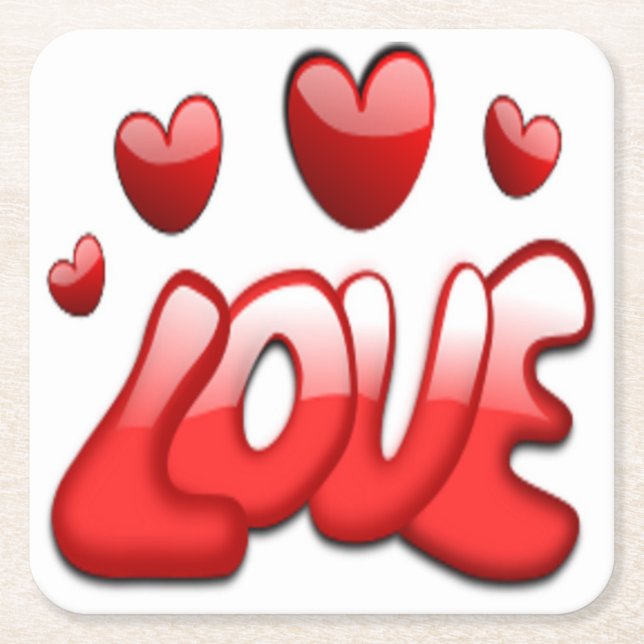 POSAVASOS CUADRADO DE PAPEL AMOR (Anverso)