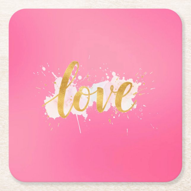 Posavasos Cuadrado De Papel Amor (Anverso)