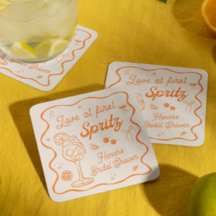 Posavasos Cuadrado De Papel Amor a primera spritz: Desayuno nupcial