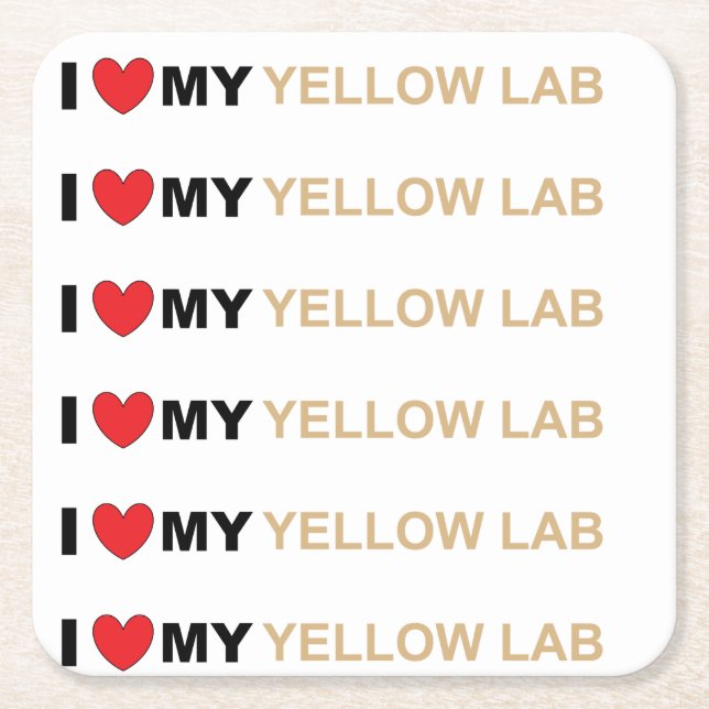 Posavasos Cuadrado De Papel Amor amarillo réflex (Anverso)