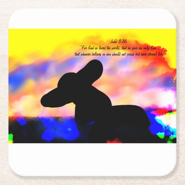 Posavasos Cuadrado De Papel Amor de Dios (Anverso)