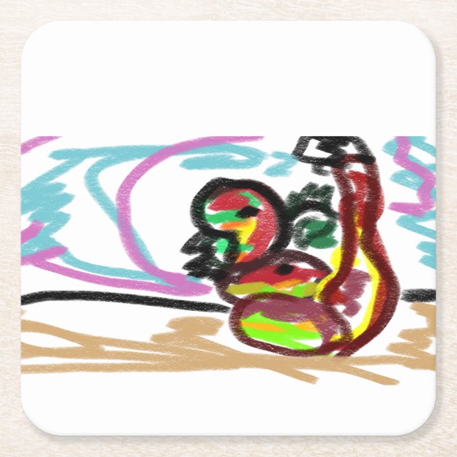 Posavasos Cuadrado De Papel Amor de las serpientes (Anverso)