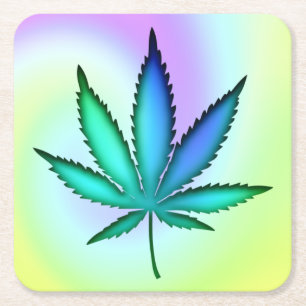 Posavasos Cuadrado De Papel Amor en arco iris