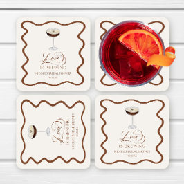 Posavasos Cuadrado De Papel Amor EstÃ¡ Preparando Expresso Martini Despedida d