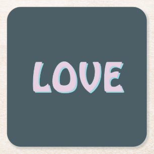 POSAVASOS CUADRADO DE PAPEL AMOR REGALO SIMPLE MUJERES NOVIA AMIGA