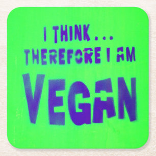Posavasos Cuadrado De Papel Amor Vegano Animales Comen Plantas