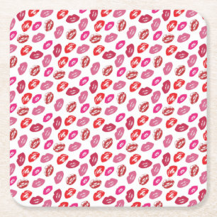 Posavasos Cuadrado De Papel Amor Y Besos