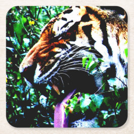 Posavasos Cuadrado De Papel Amur Tiger Coastercnm